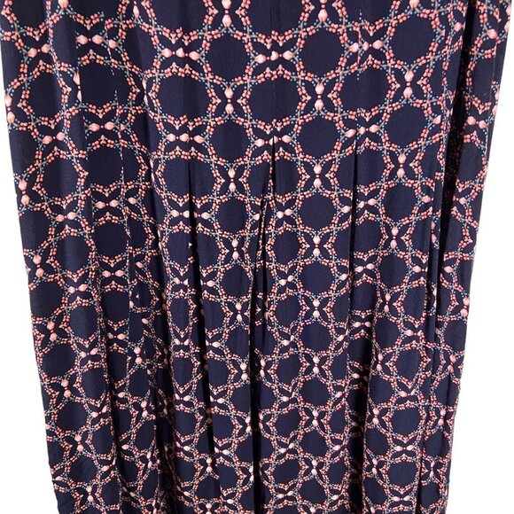 Croft and Barrow Woman Dress Size Large Geometric Pleated Shift Midi Multicolor - Picture 7 of 9
